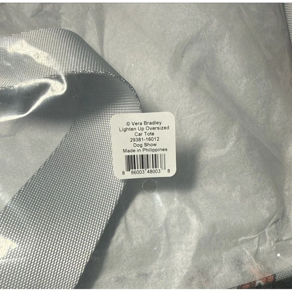NWT Sealed Vera Bradley Lighten Up Oversized Car Tote Dog Show Bag Gray 22